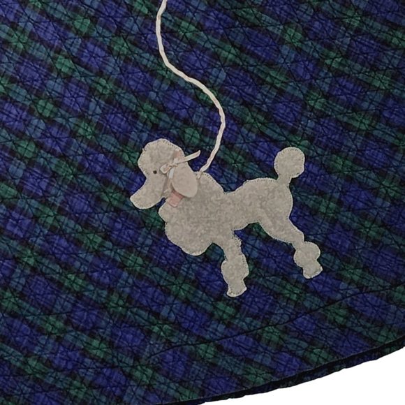 Vintage 1950s Ilene Ricky Quilted Poodle Skirt Blue & Green Plaid - Picture 5 of 9
